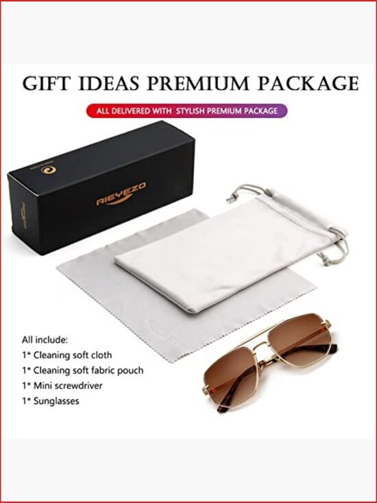 Oversized Square Aviator Sunglasses with UV400 Protection Diamond Cutting Lens
